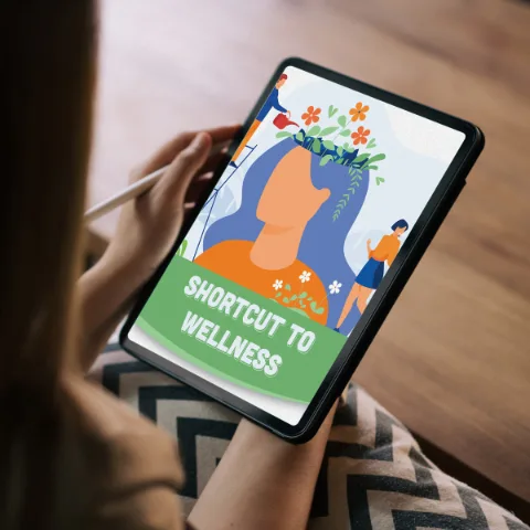 Shortcut to Wellness bonus e-book on a tablet